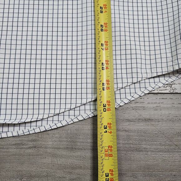 Mizzen Main Shirt Mens XL Leeward White Windowpane Trim Fit Button  Stretch - Picture 5 of 6